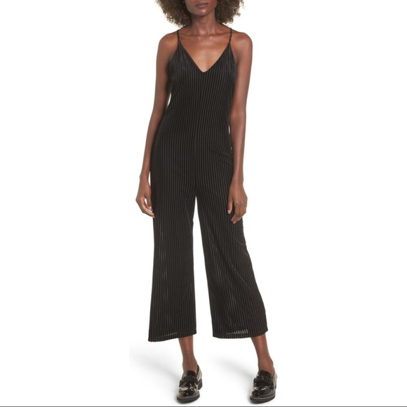 Lost + Wander "Carmen" Velvet Burnout Jumpsuit - Picture 6 of 7